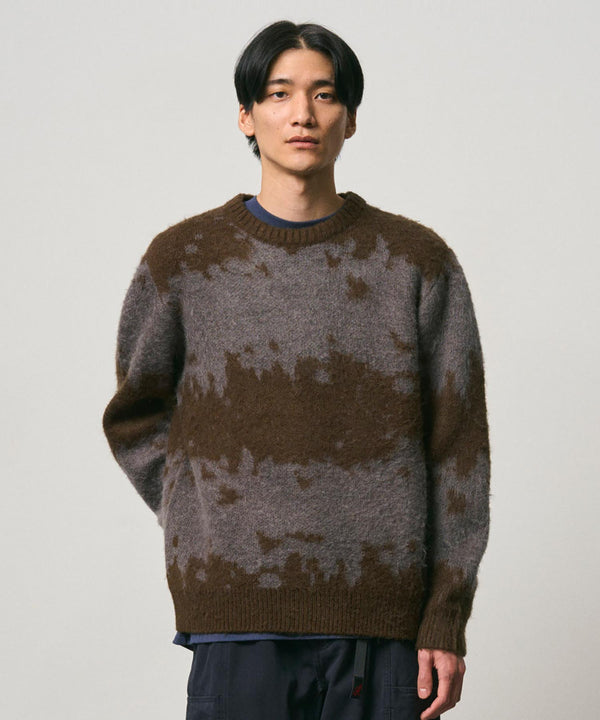 Gramicci Mohair Splatter Sweater in Slate Splatter