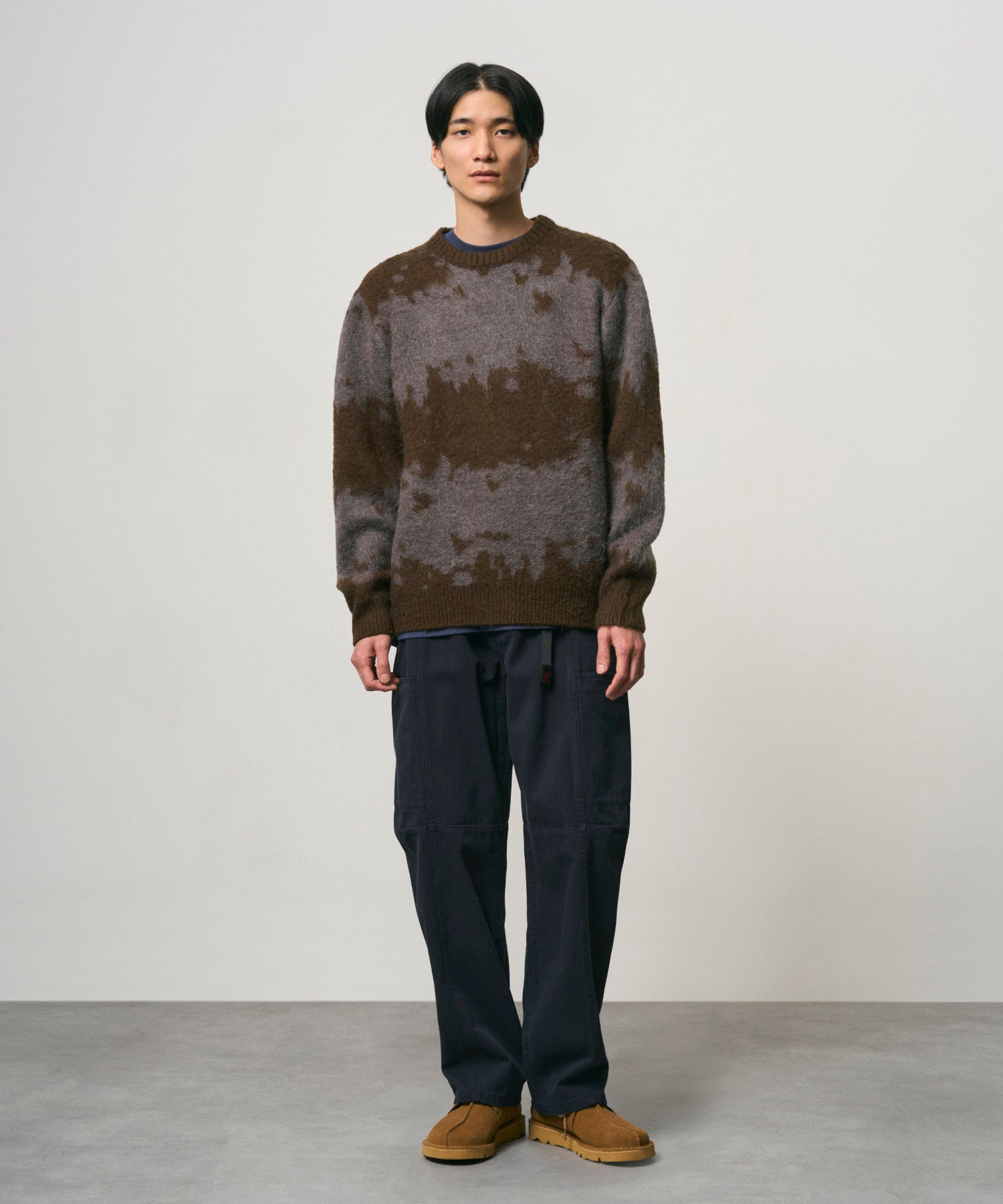 Gramicci Mohair Splatter Sweater in Slate Splatter