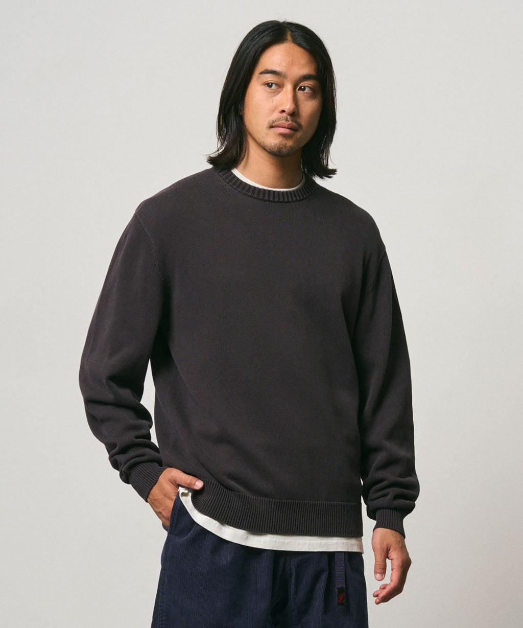 Gramicci Cotton Knit Crew in Charcoal