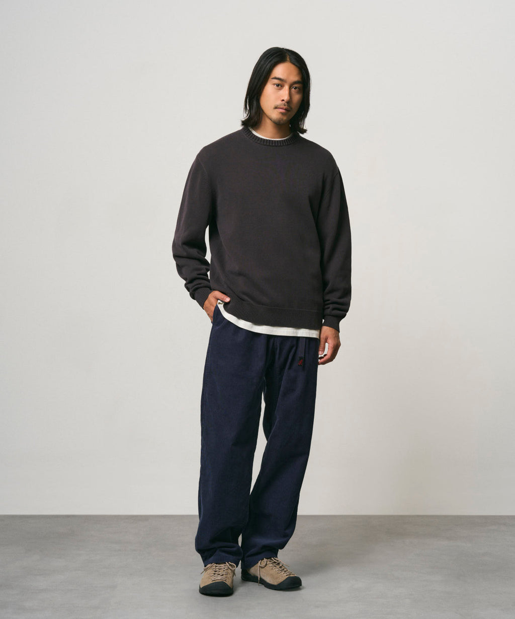 Gramicci Cotton Knit Crew in Charcoal