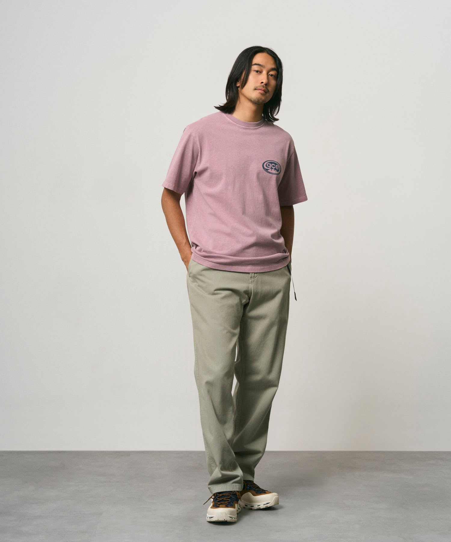 Gramicci GCE Tee Pigment Dyed in Lilac Pigment