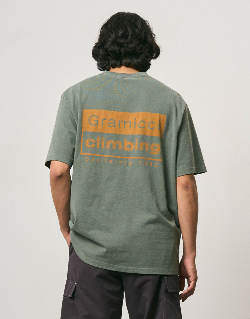 Gramicci Climbing Tee Pigment Dyed in Sage Pigment