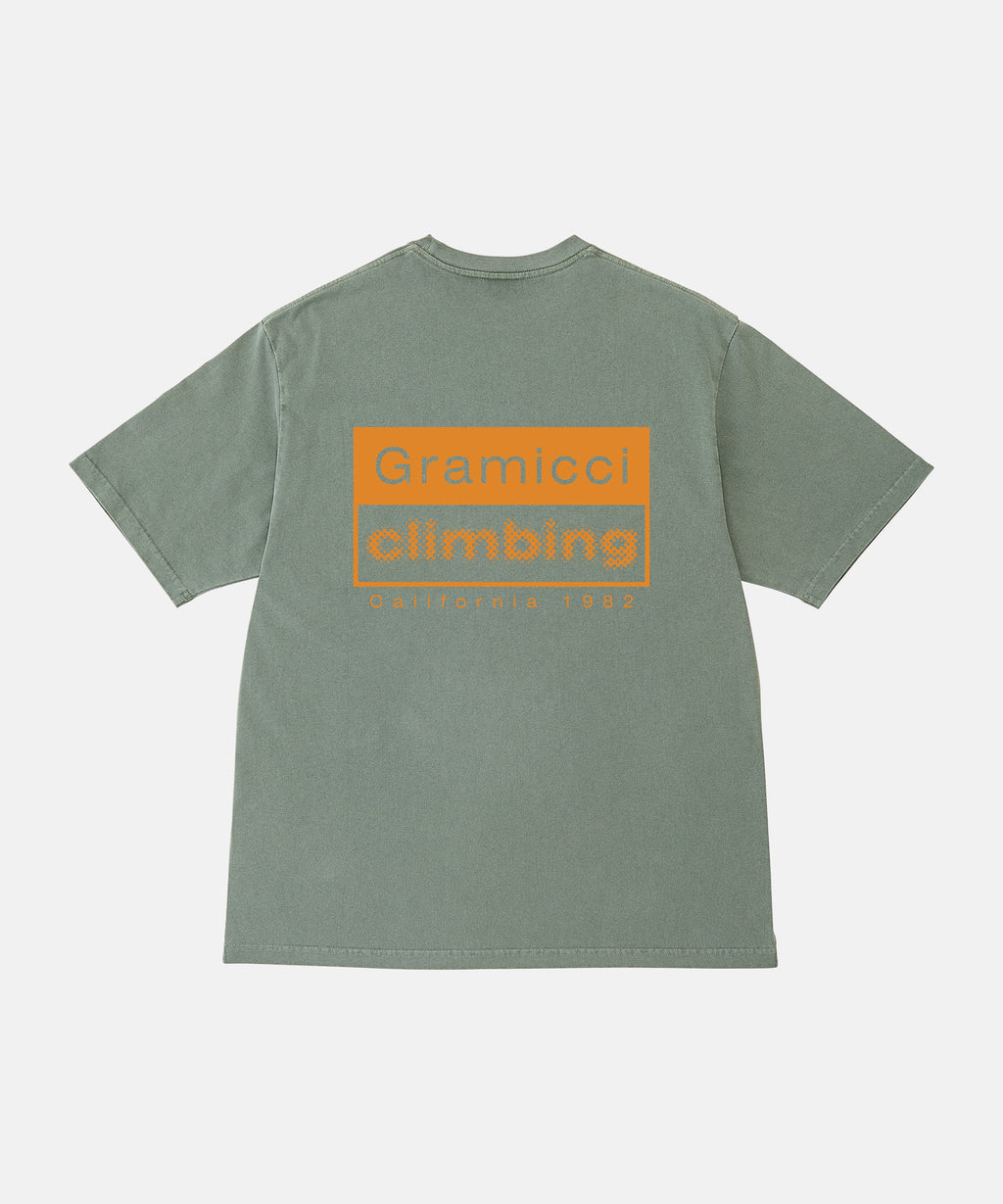 Gramicci Climbing Tee Pigment Dyed in Sage Pigment