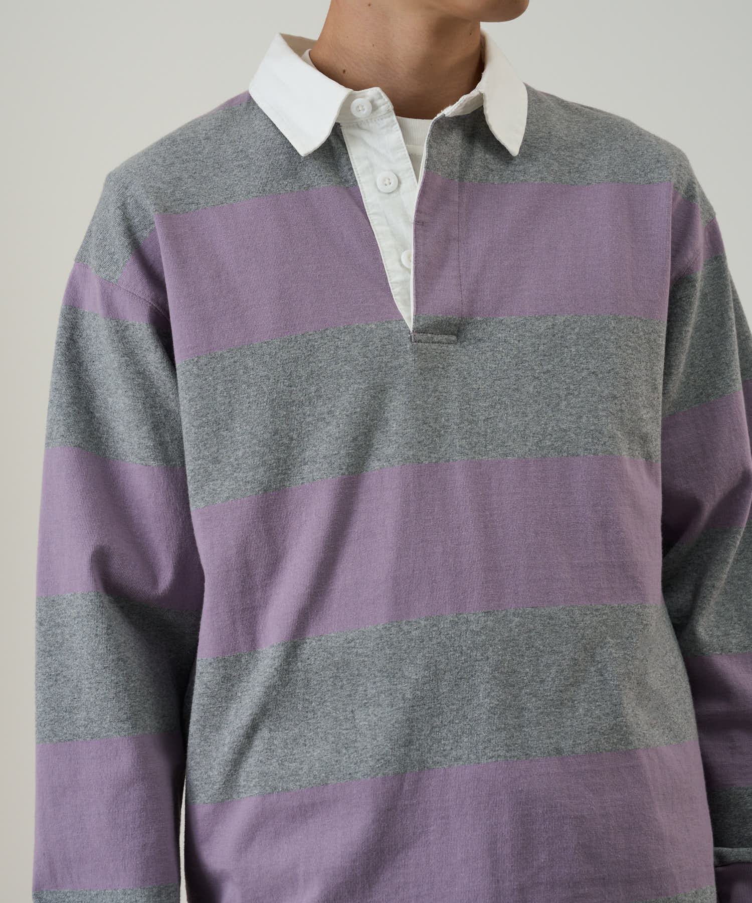 Gramicci Langdon Rugby Shirt in Heather / Purple