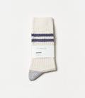 Merz B. Schwanen GS05 Recycled Cotton Socks in Nature/Denim Blue