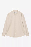 Carhartt WIP Long Sleeve Madison Shirt in Stone / White