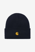 Carhartt WIP Chase Beanie in Dark Navy / Gold