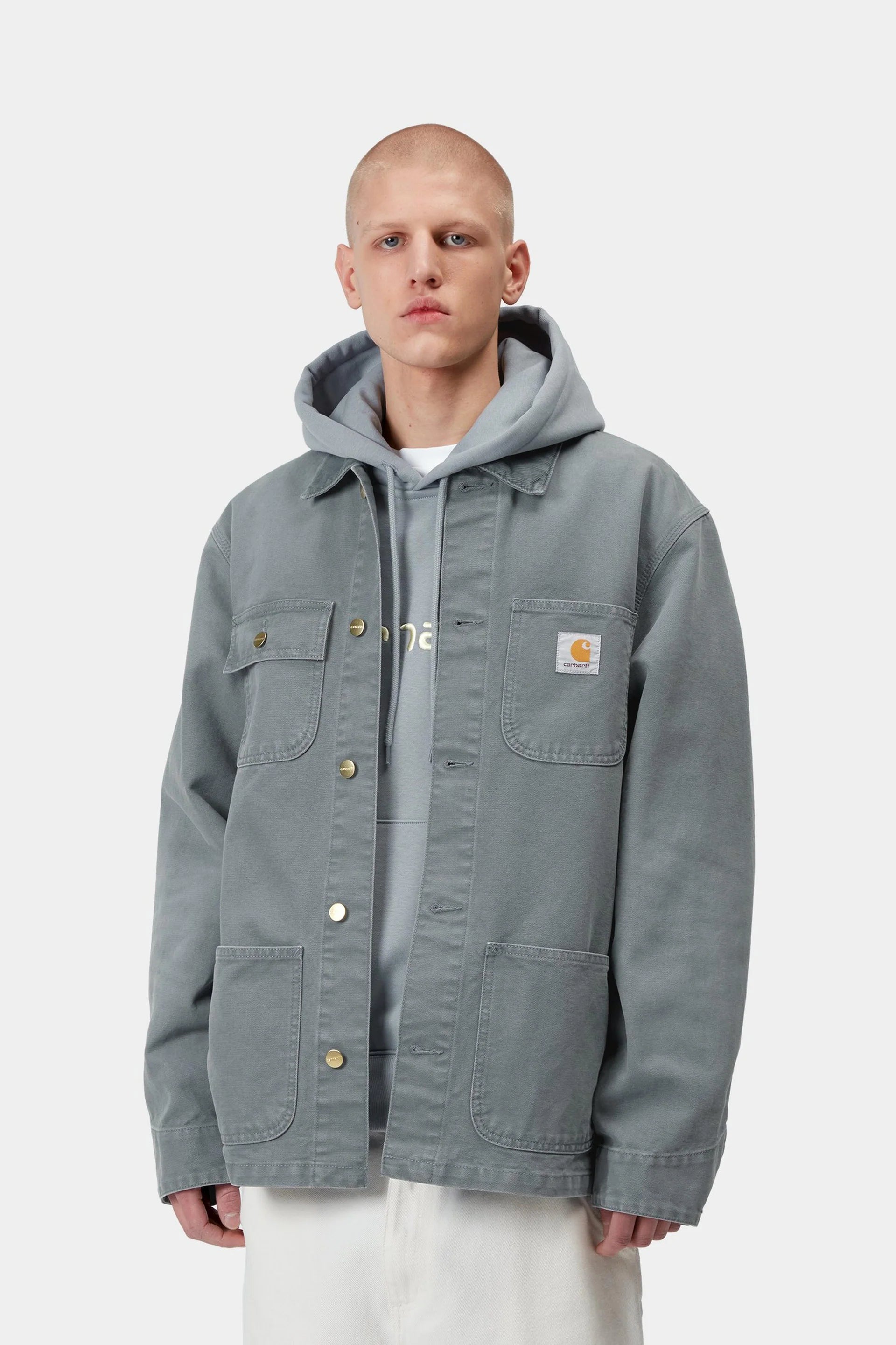 Carhartt WIP Michigan Coat in Cozy Blue Stone Canvas