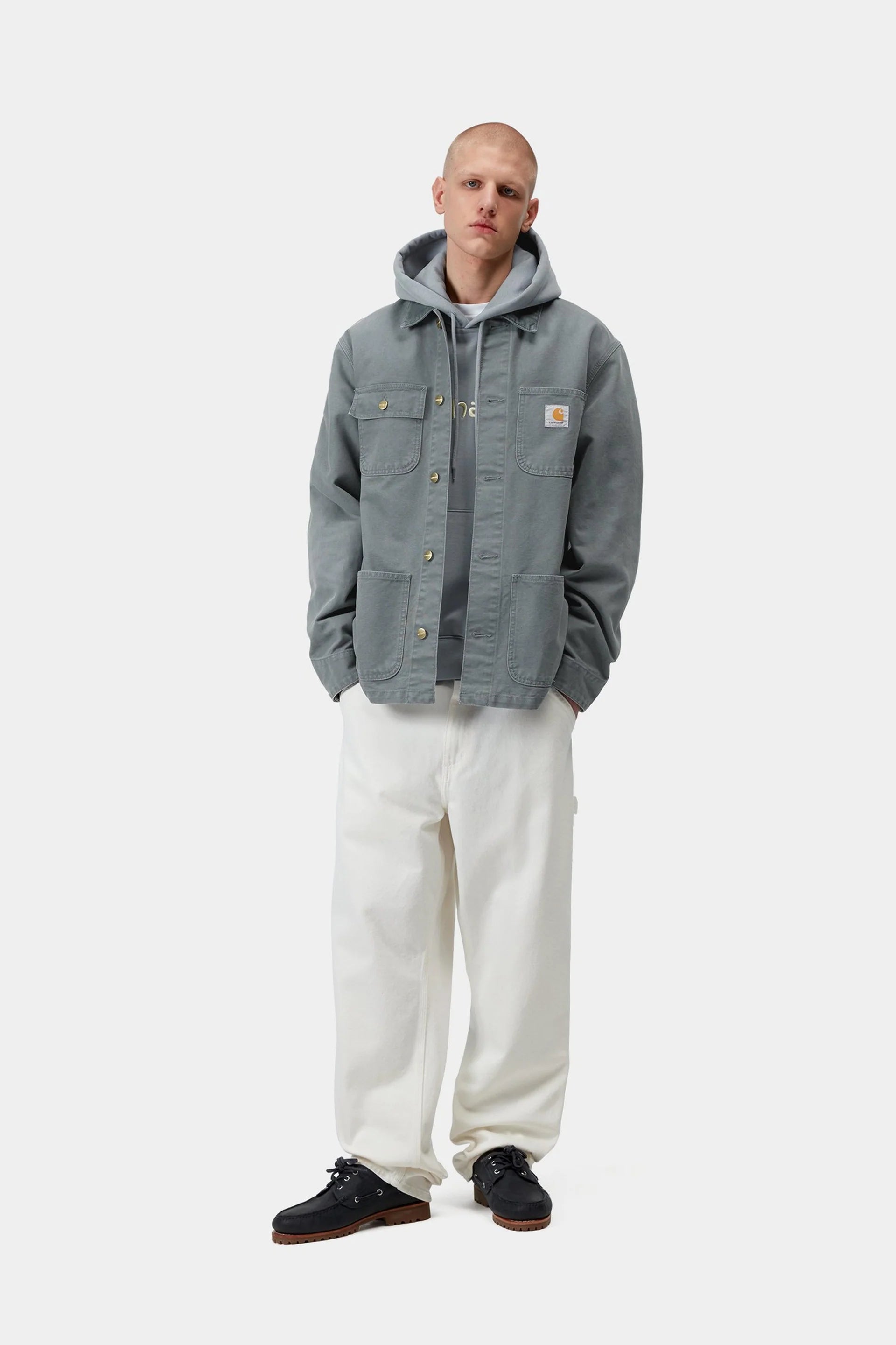 Carhartt WIP Michigan Coat in Cozy Blue Stone Canvas
