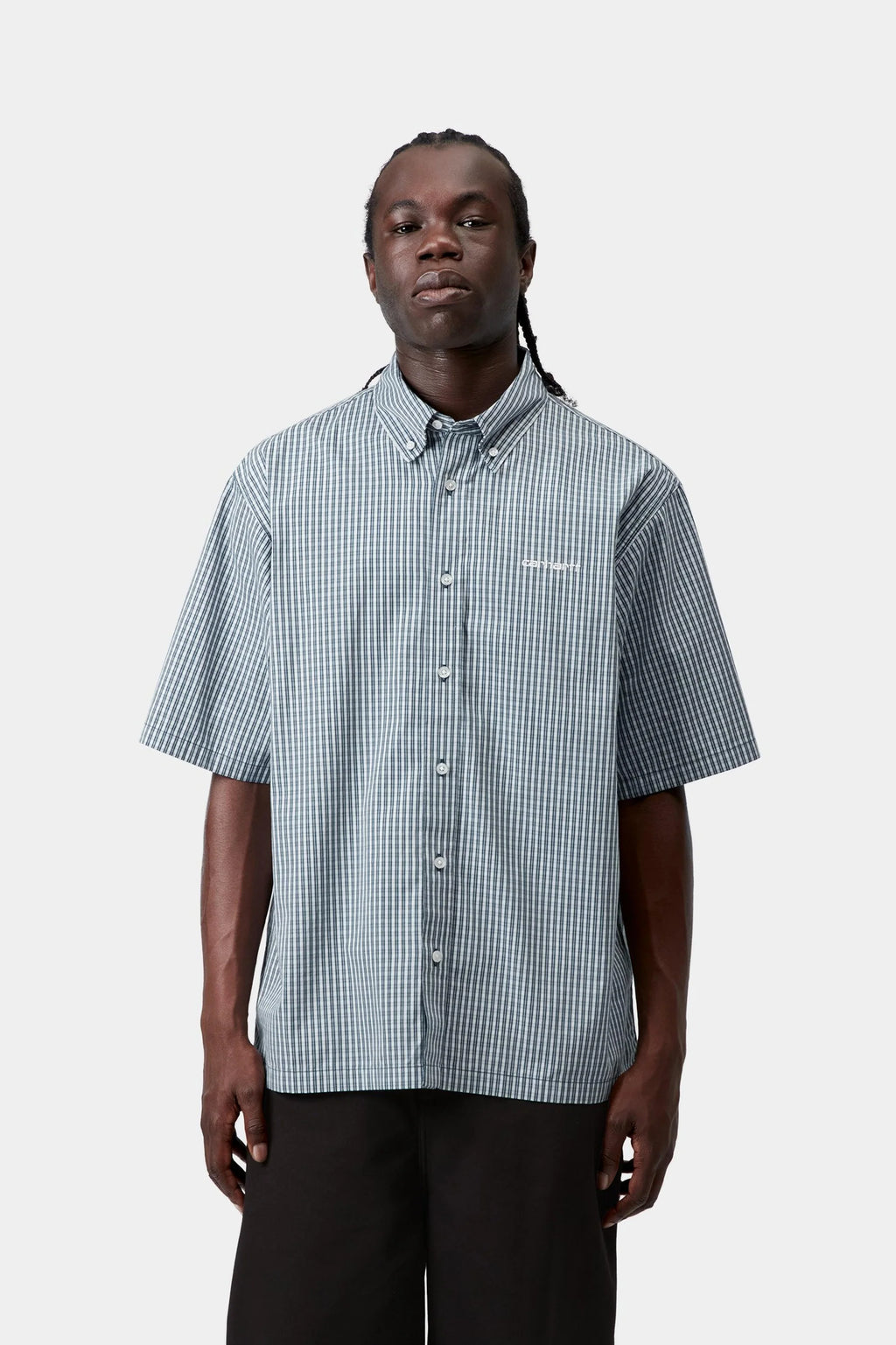 Carhartt WIP S/S Groff Shirt in Blue River