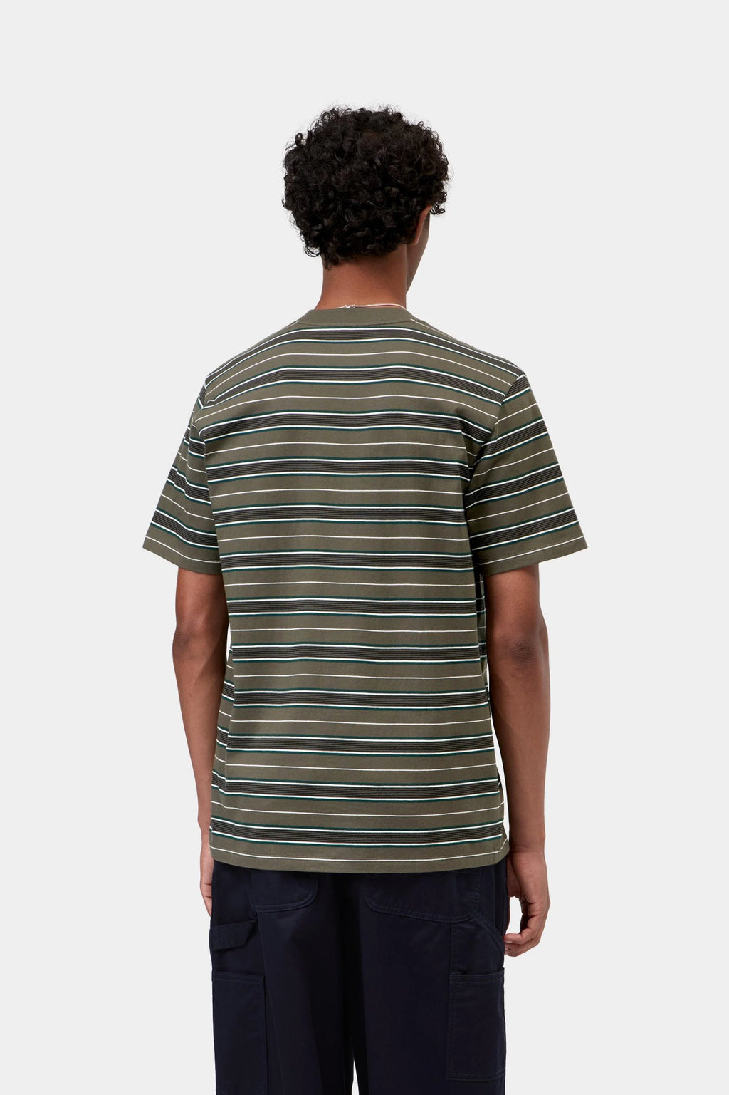 Carhartt WIP S/S Bronson T-Shirt in Bronson Stripe, Cypress
