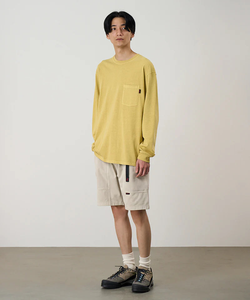 Gramicci L/S Pocket Tee in Sulphur Pigment