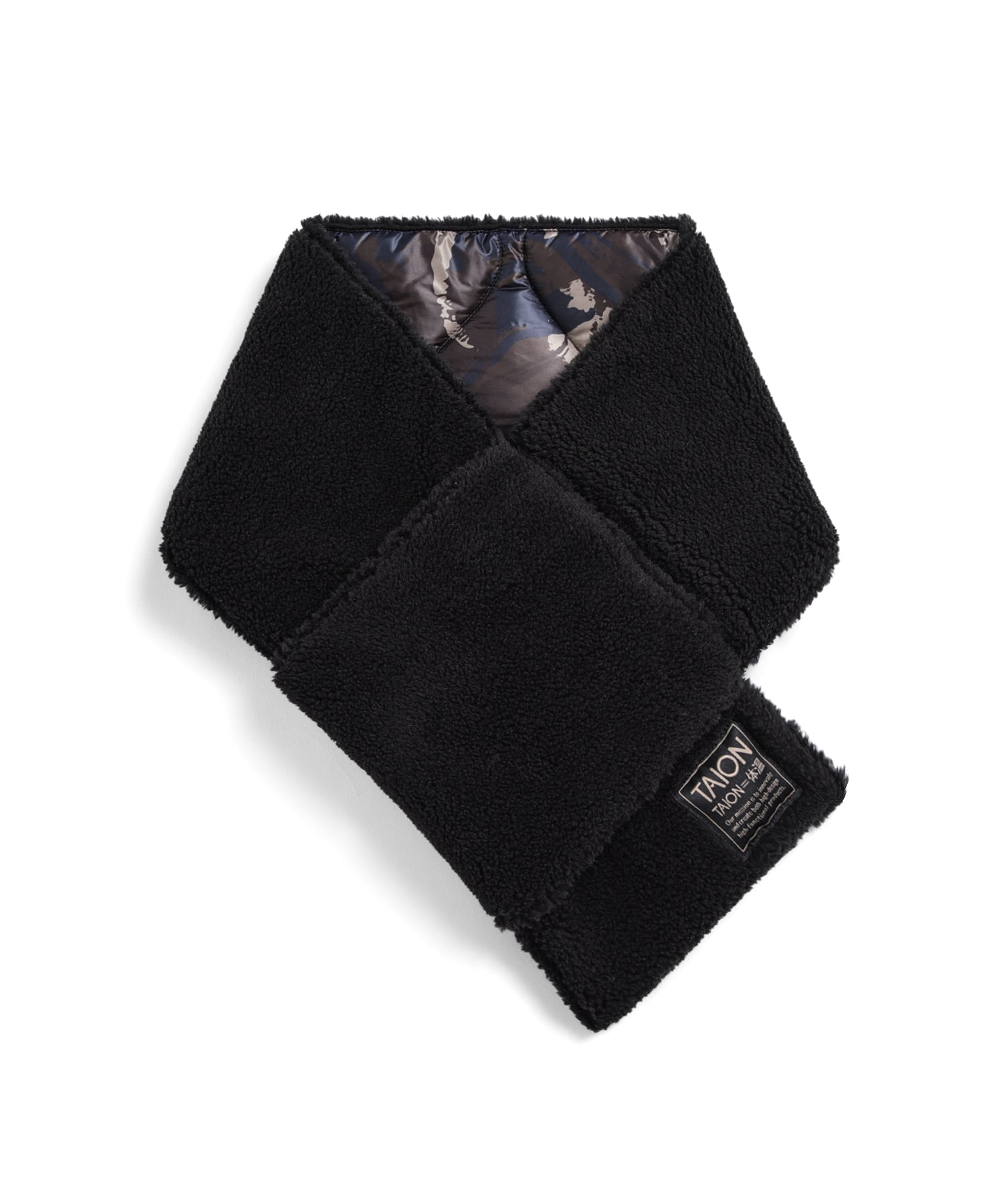 Taion Military Reversible Down Scarf in Paint Camo
