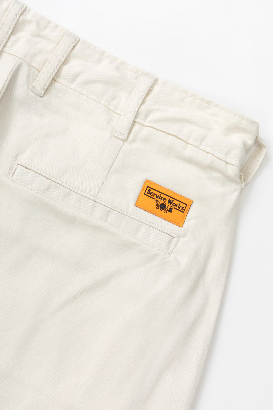 Service Works Twill Part Timer Shorts in Off White