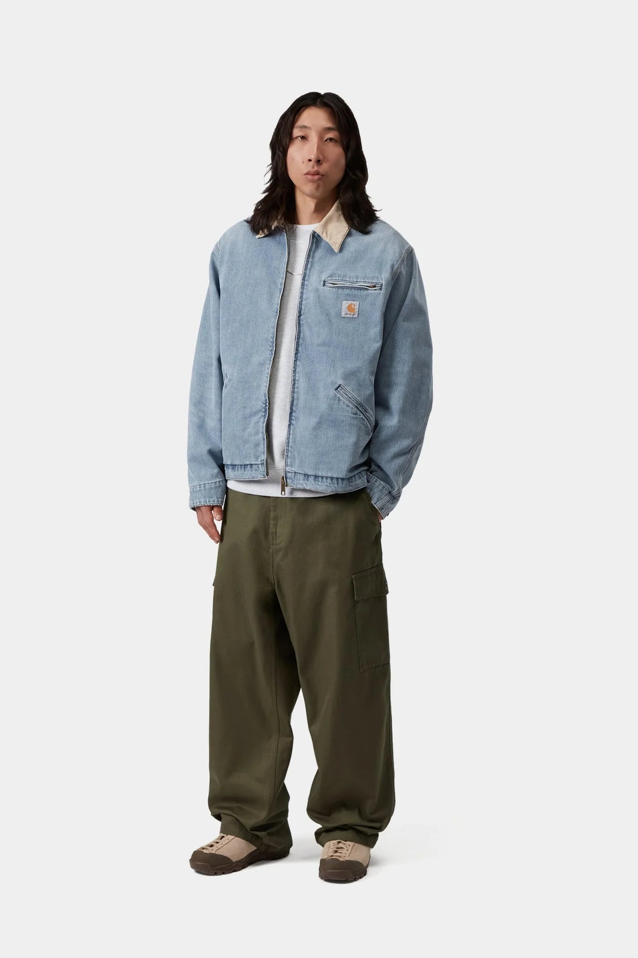 Carhartt WIP OG Detroit Jacket in Blue / Dusty H Brown