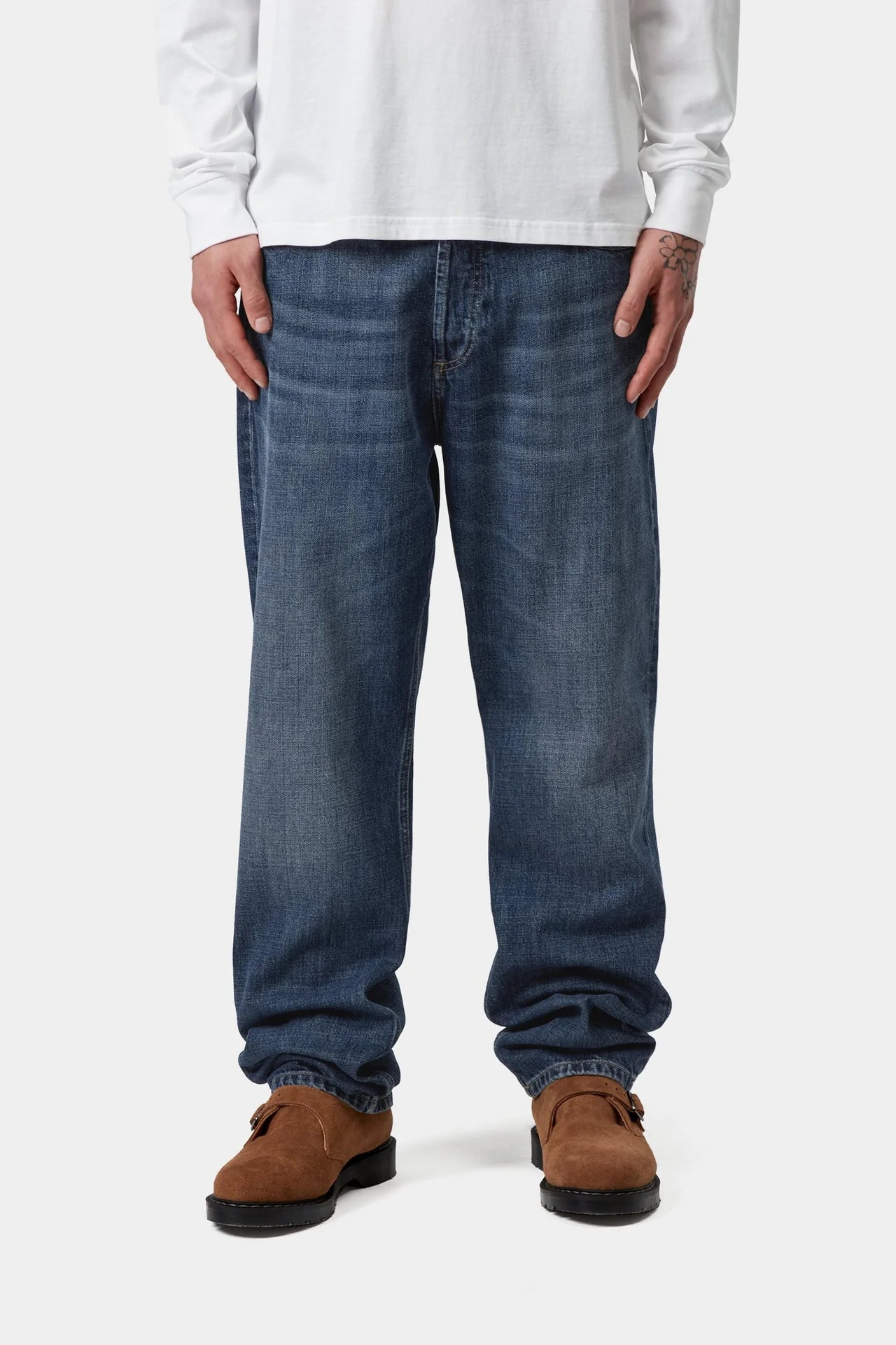 Carhartt WIP Marlow Pant in Blue Dark Used Wash