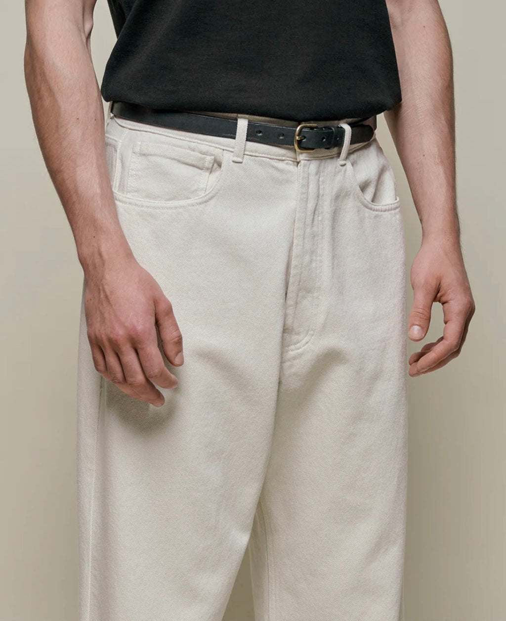 Merz b. Schwanen 1930S Cotton Twill 5-Pocket Pants in Nature