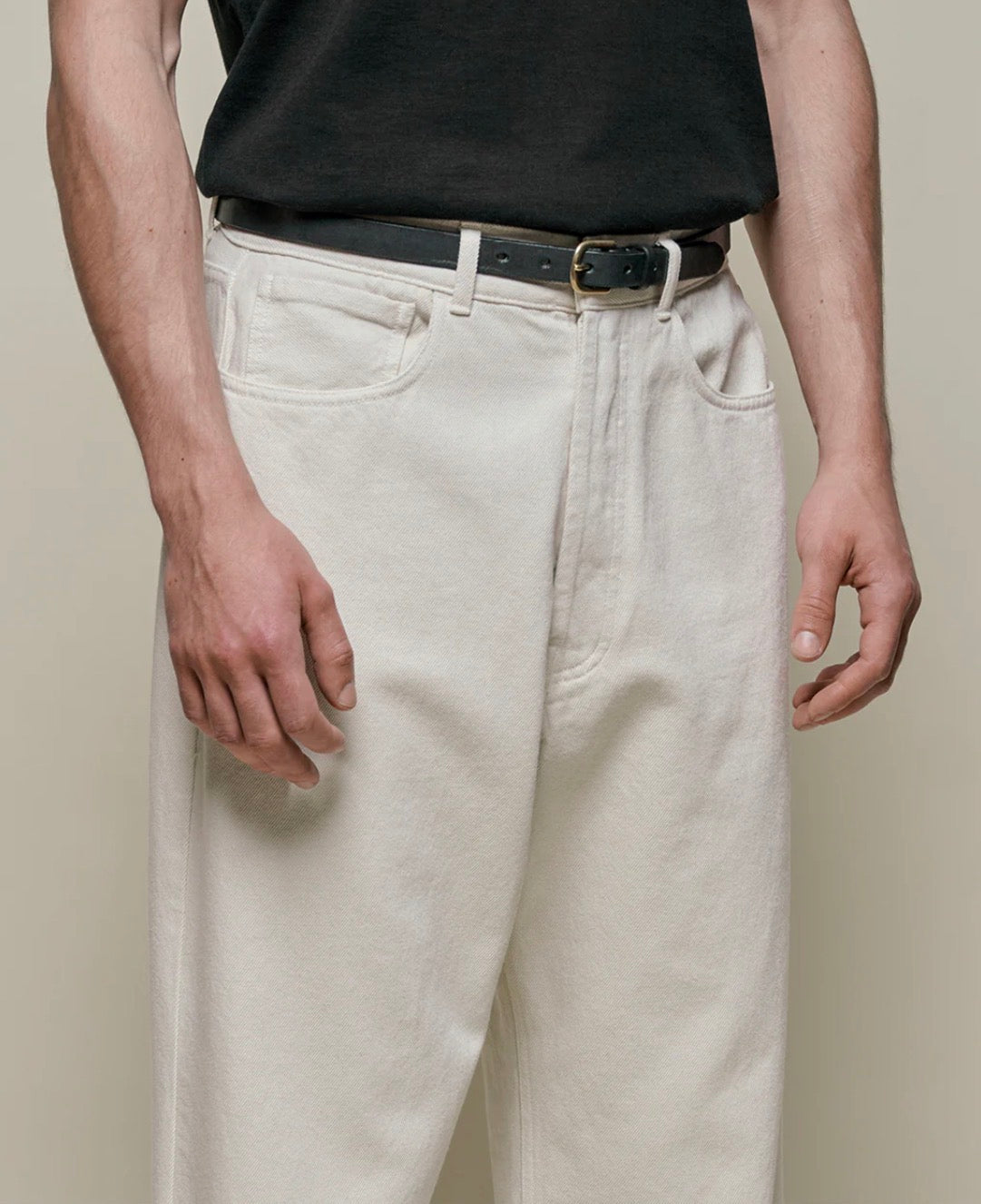 Merz b. Schwanen 1930S Cotton Twill 5-Pocket Pants in Nature