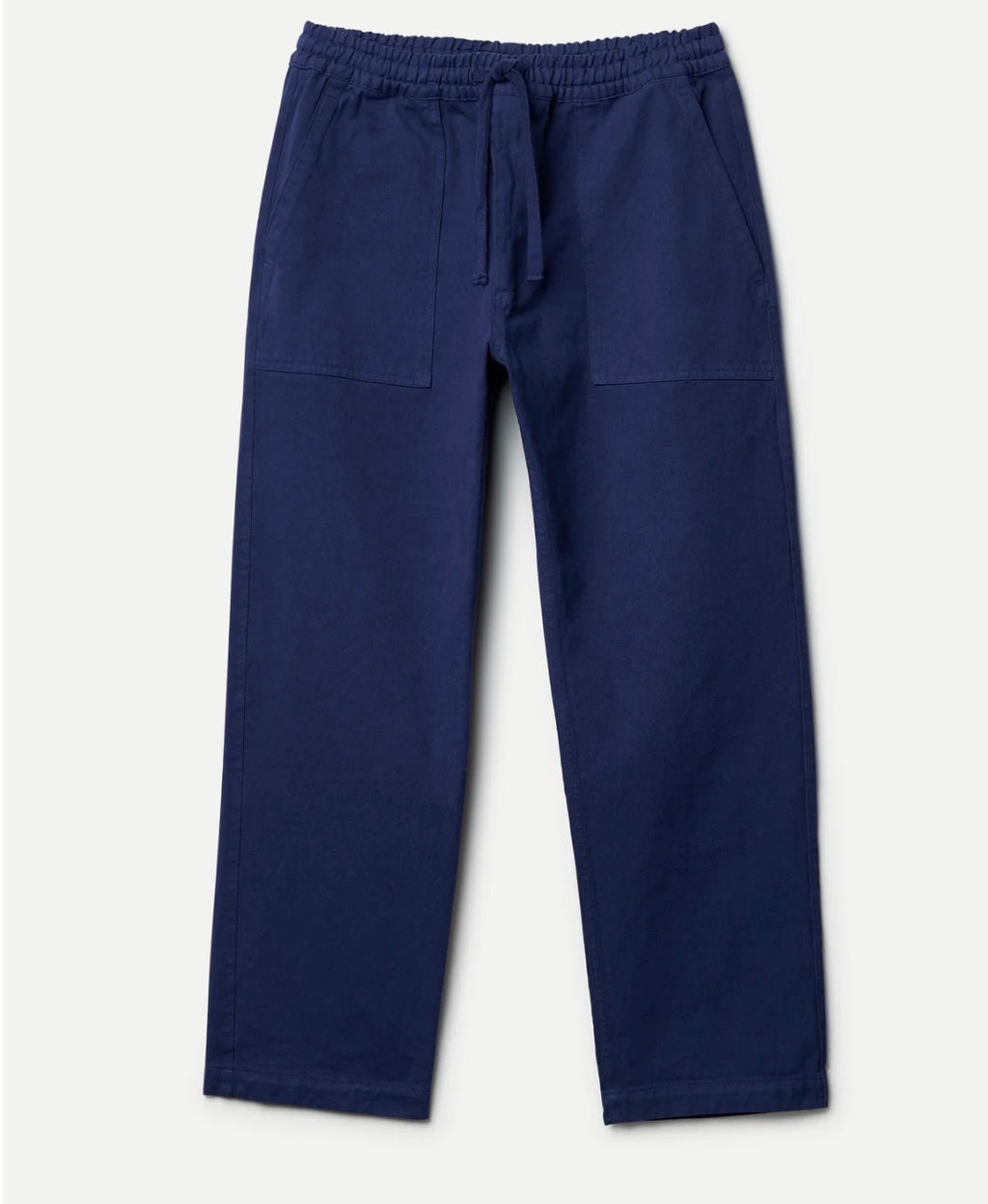 Merz b. Schwanen Workers's Cotton Twill Drawstring Pants in Ink Blue