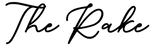 Black cursive script reading 'The Rake' on a plain white background.