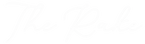 White cursive 'The Rule' logo on a solid white background.