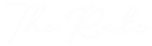 White cursive 'The Rule' logo on a solid white background.