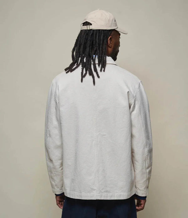 Merz B. Schwanen JKT05 unisex natural organic cotton broken-twill workwear jacket with corozo buttons and pockets