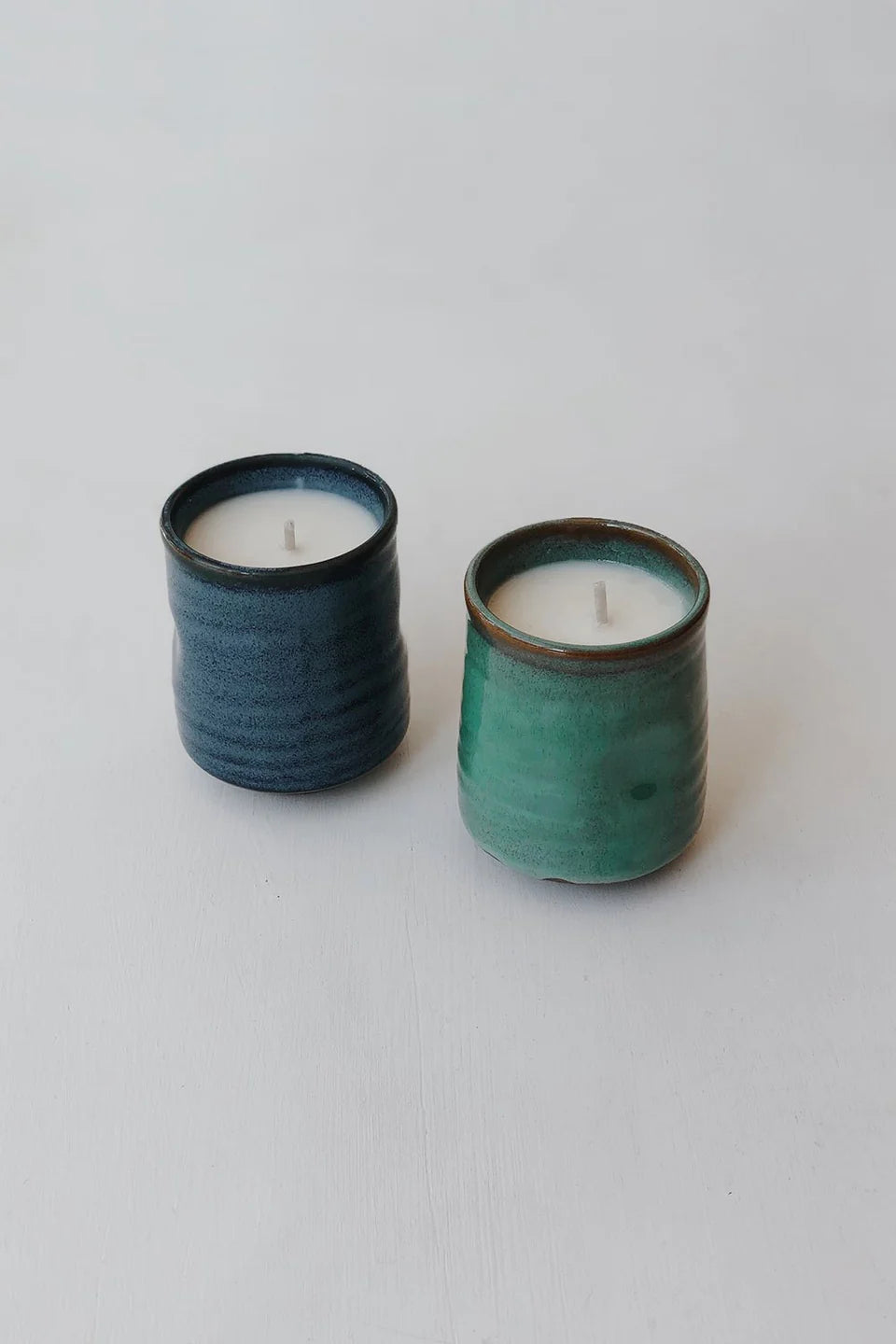 Kadoma Japanese Ceramic Candle Blue