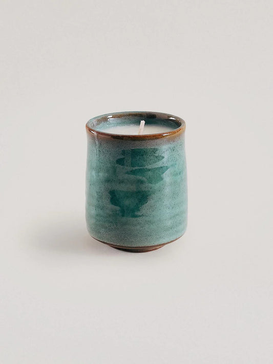 Kadoma Japanese Ceramic Candle Green