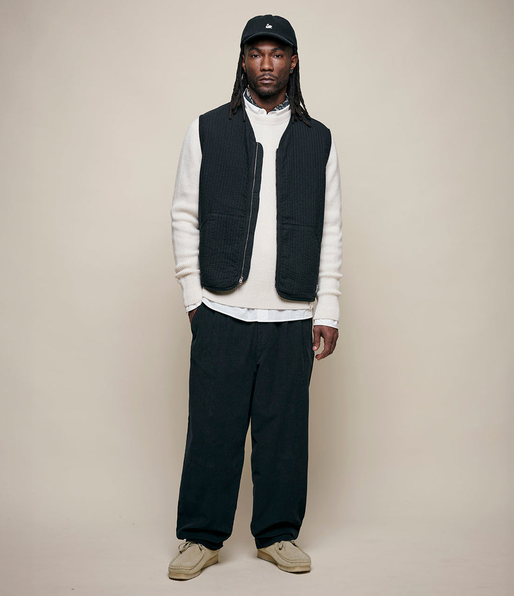 Merz B. Schwanen Men's Ribbed Merino Cashmere Raglan Sweater in Natural