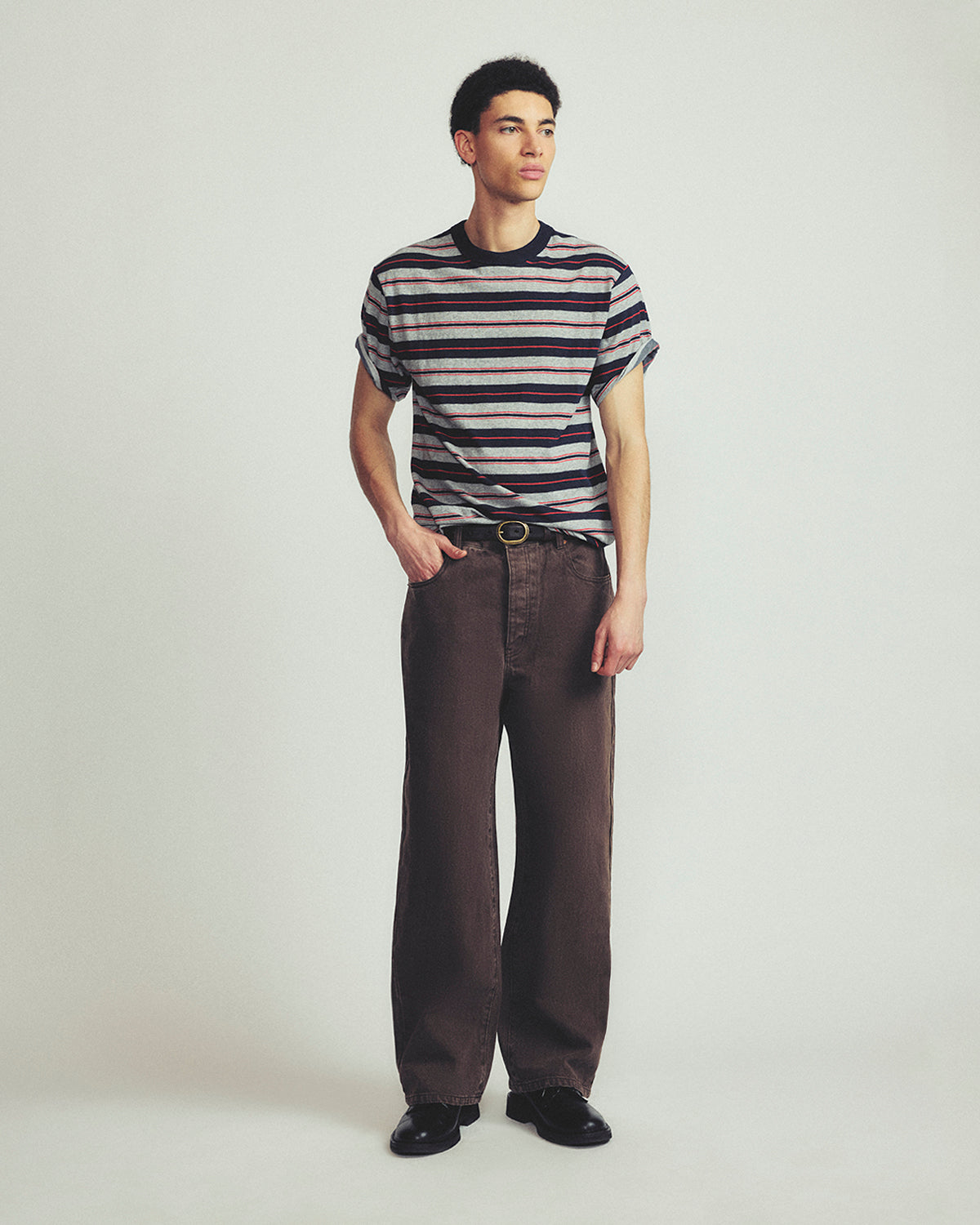Larriet Sayje Tee in Grey Marle Stripe