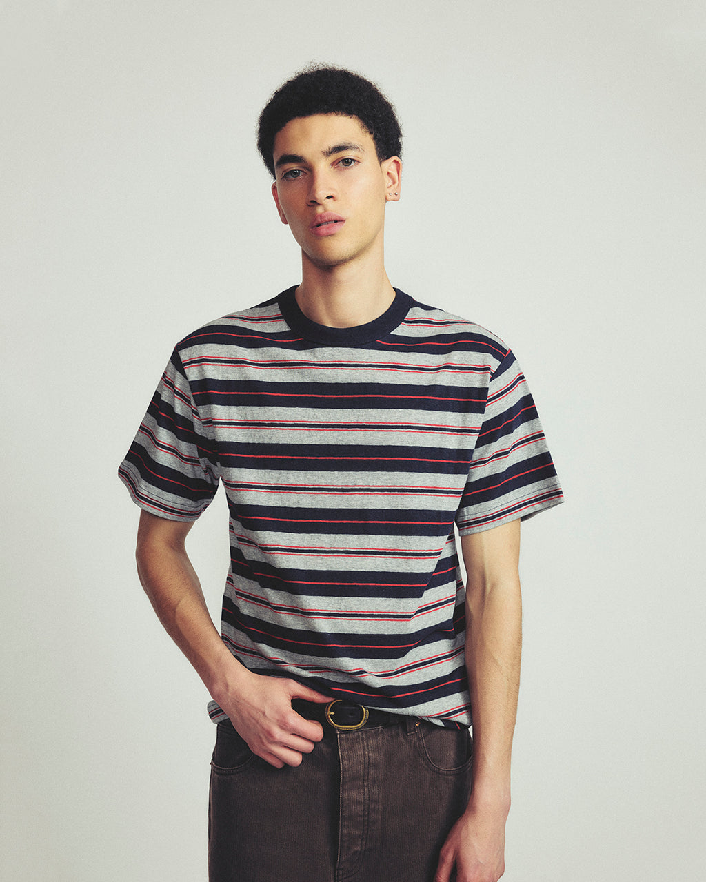 Larriet Sayje Tee in Grey Marle Stripe
