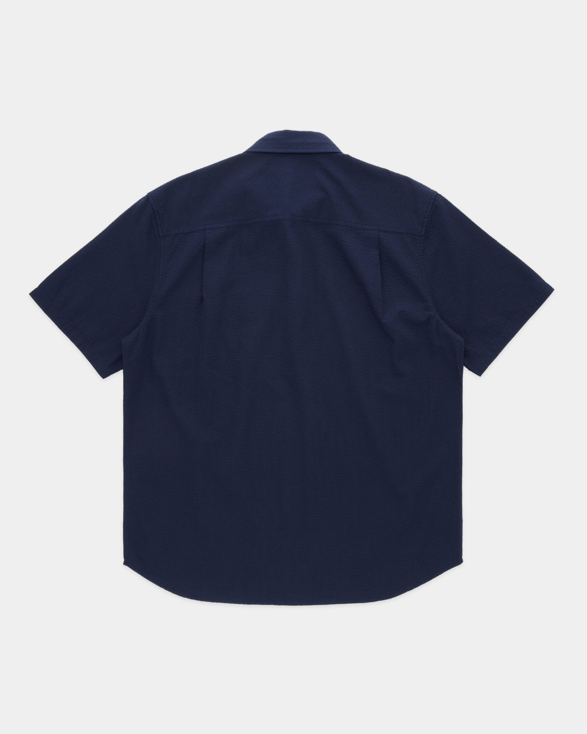 Larriet Cliff Short Sleeve Shirt in Navy Seersucker