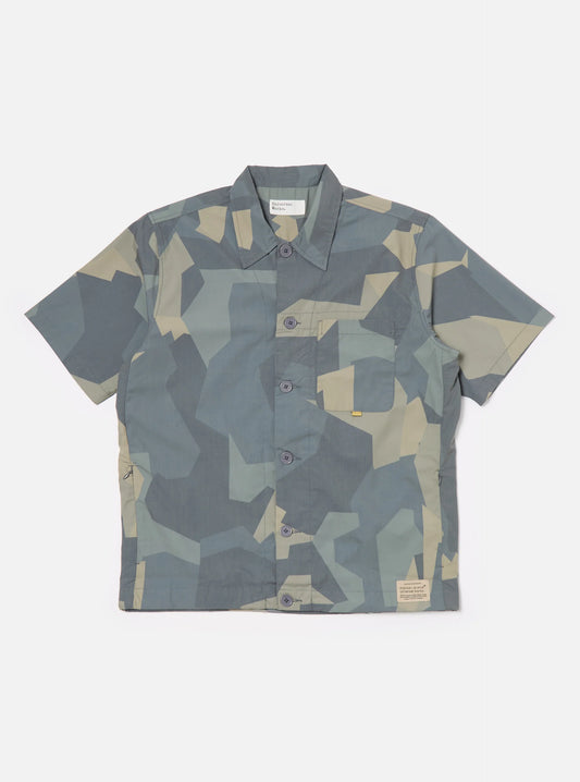 master-piece x Universal Works Tech Overshirt in Blue Camo Recycled Polytech