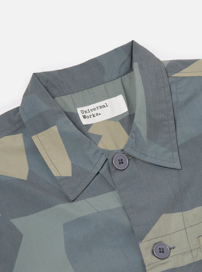 master-piece x Universal Works Tech Overshirt in Blue Camo Recycled Polytech
