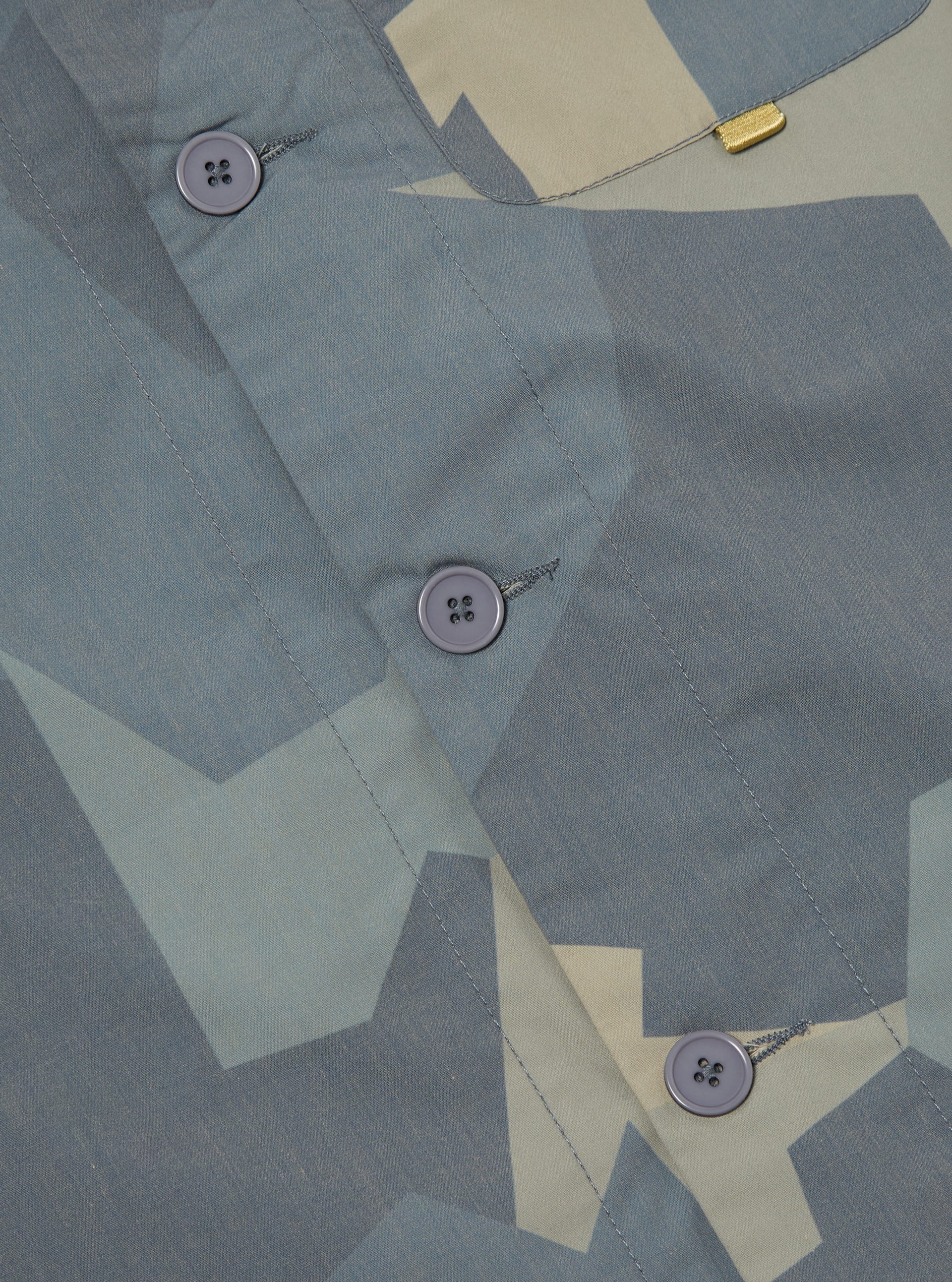 master-piece x Universal Works Tech Overshirt in Blue Camo Recycled Polytech