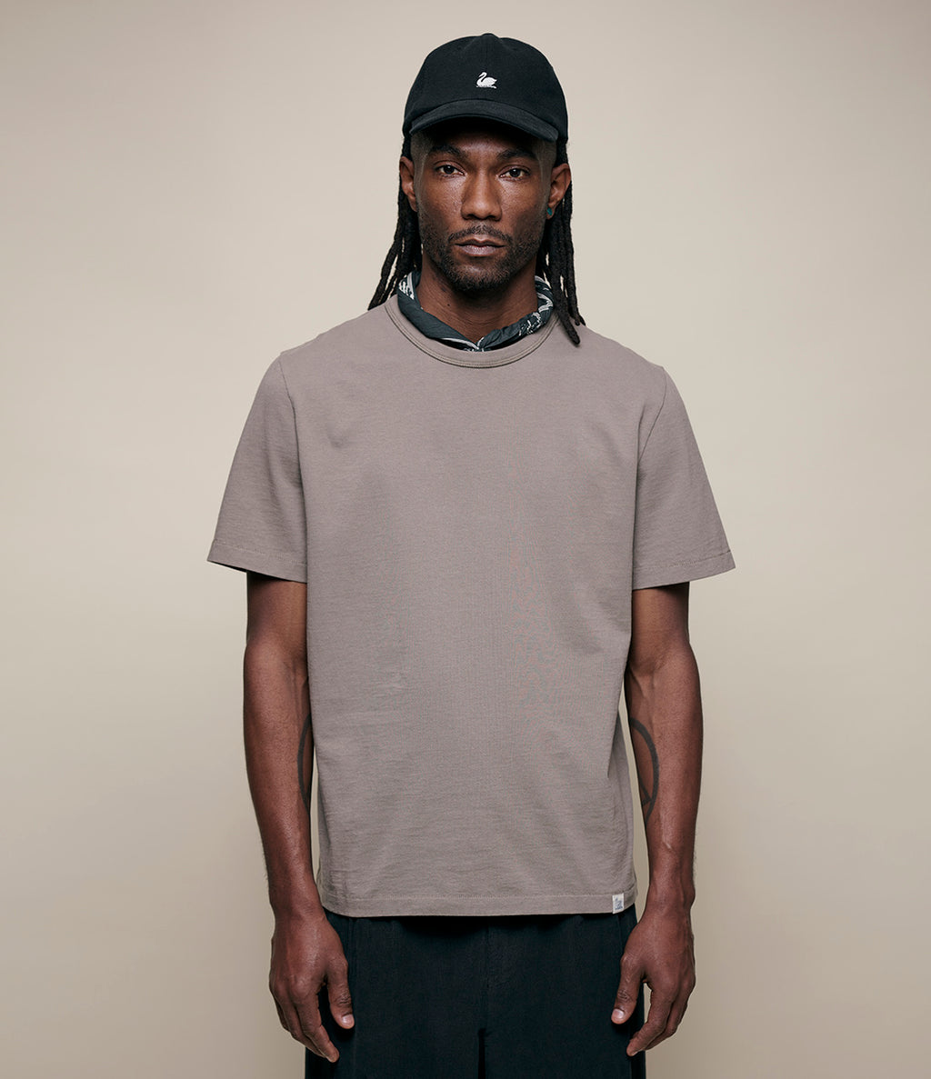 Merz b. Schwanen Classic Cotton Jersey T-Shirt TEE02 in Faded Grain