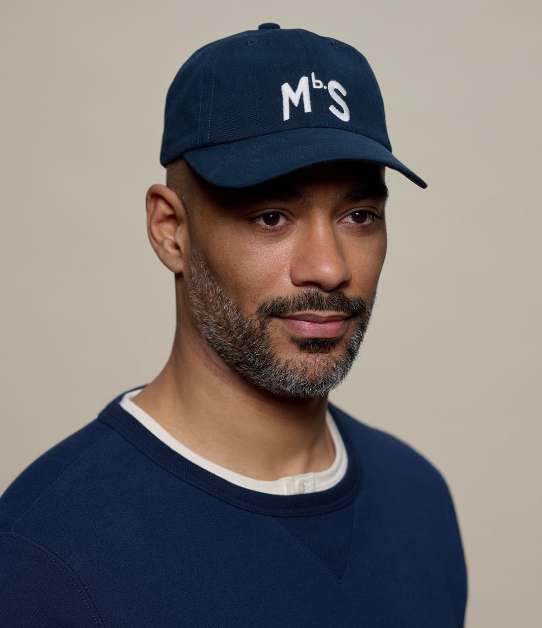Merz b. Schwanen MbS Logo Cotton Twill Cap in Night Blue