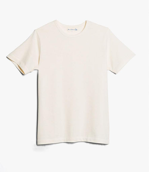 Merz B. Schwanen classic natural loopwheeled organic cotton T-shirt with crew neck and short sleeves
