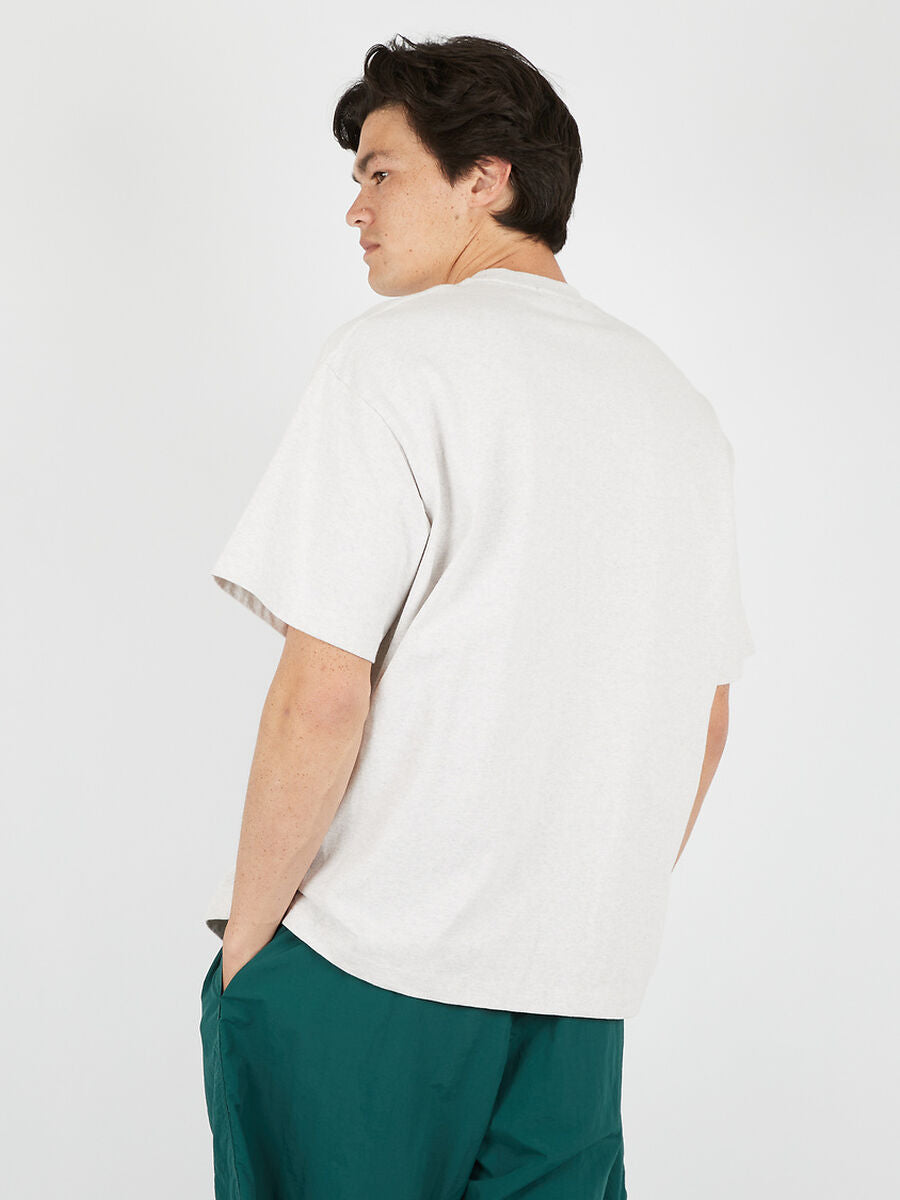 Nautica Japan Arch Logo Piece Dyed Tee in Light Gray