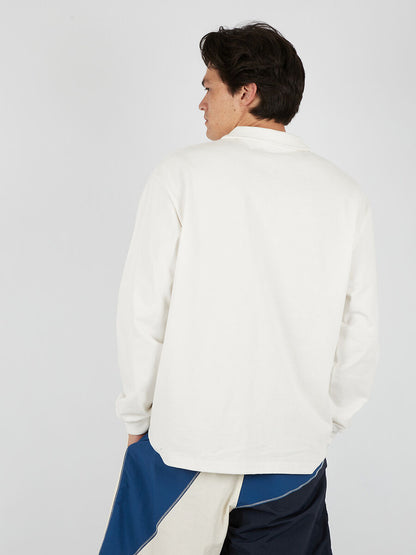 Nautica Japan Arch Logo Half Zip LS White