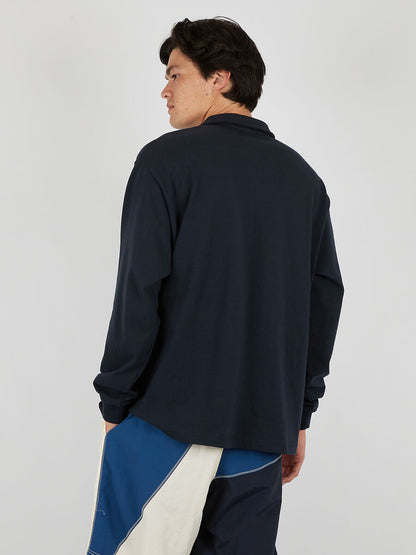 Nautica Japan Arch Logo Half Zip LS Navy