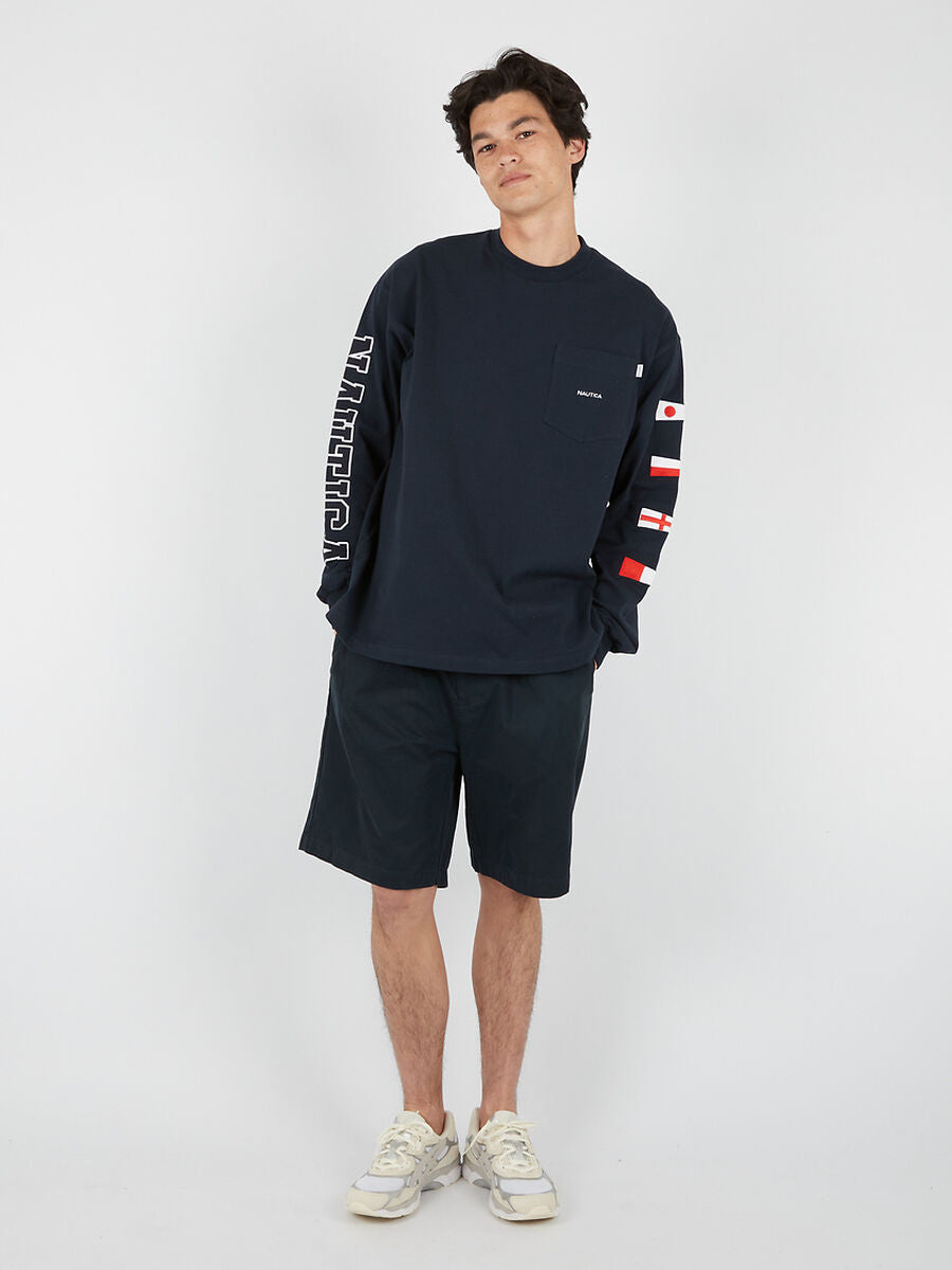 Nautica Japan Sleeve Signal LS Tee Navy