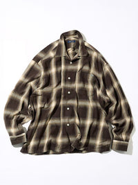 Nautica Japan Ombre Bleached Long Sleeve Shirt in Brown
