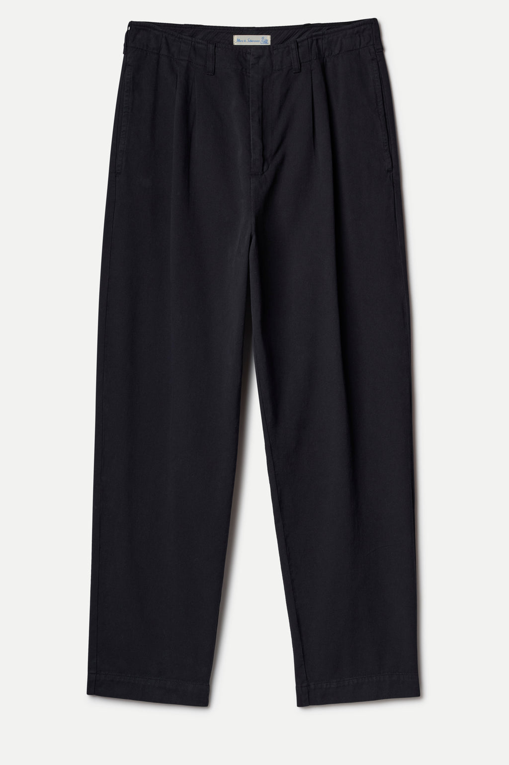 Merz b. Schwanen Pleated Twill Pants in Deep Black