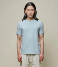 Merz b. Schwanen SCT04 Unisex Pima Slub Cotton Tee in Ice Blue