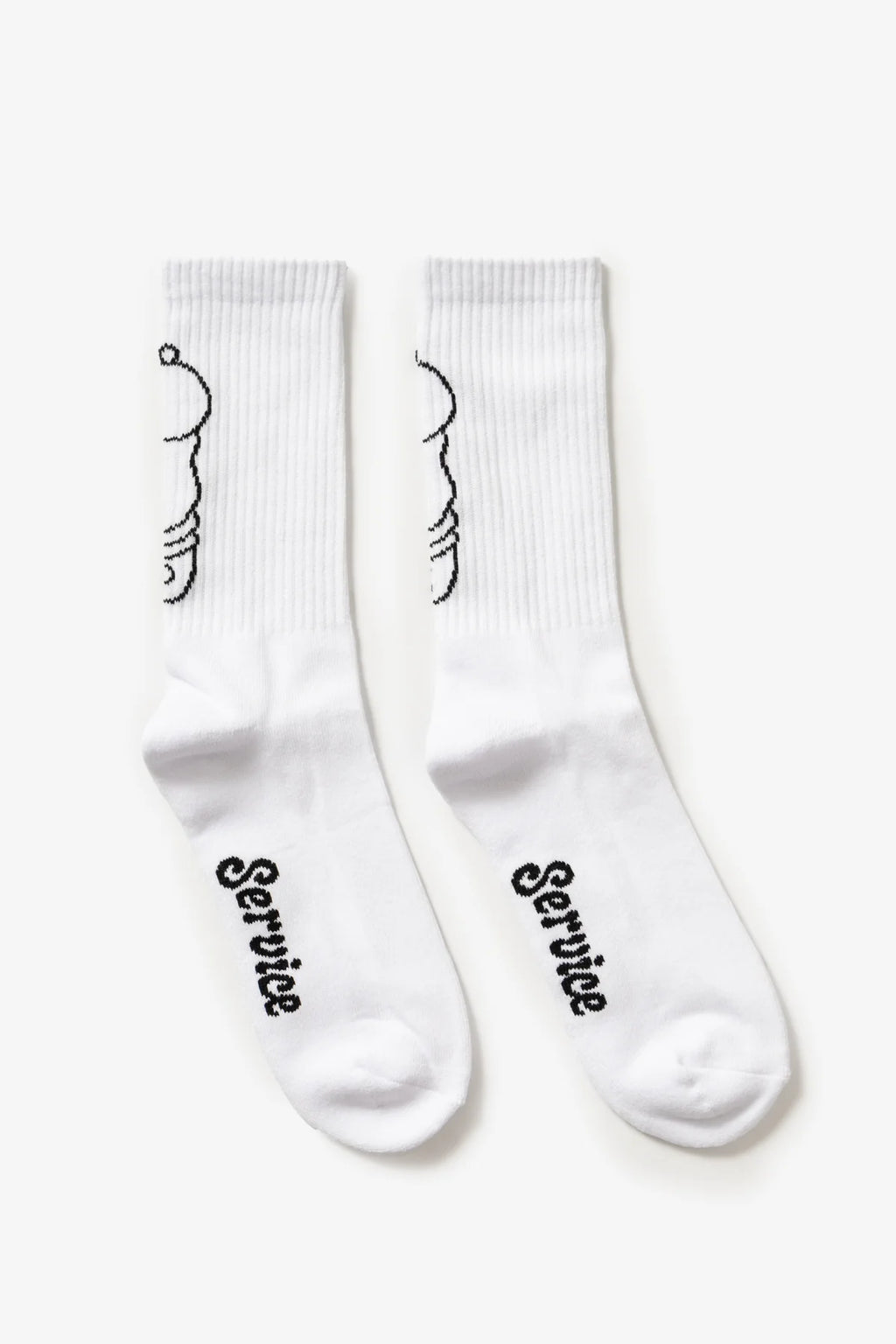 Service Works Salt + Pepper Socks White