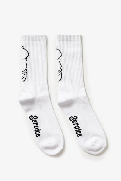 Service Works Salt + Pepper Socks White