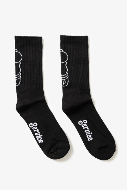 Service Works Salt + Pepper Socks Black