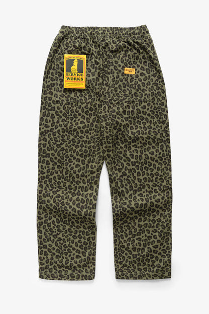 Service Works Green Leopard Chef Pants